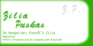 zilia puskas business card